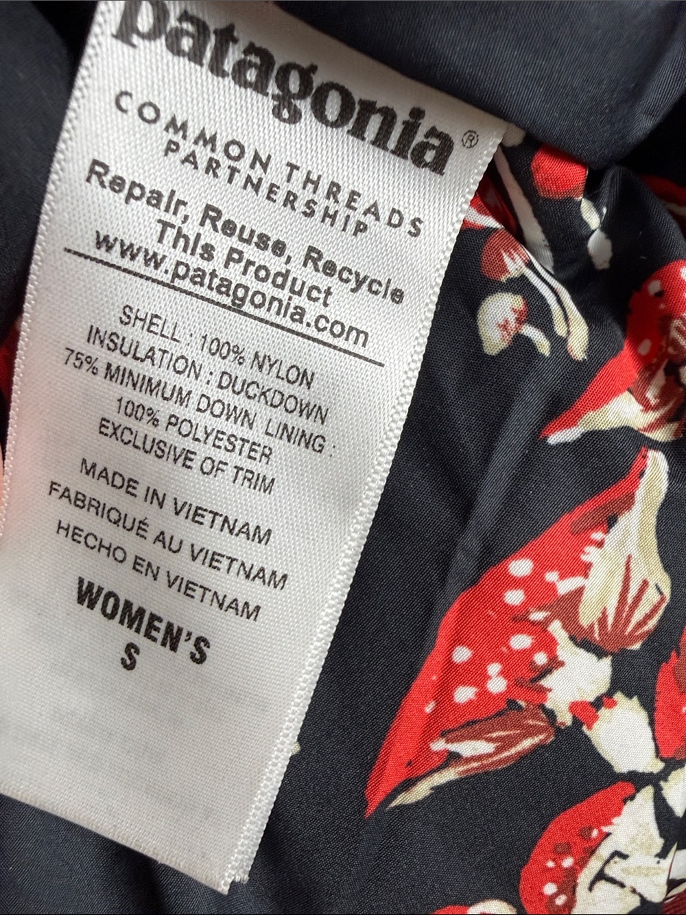 Patagonia Bivy Hooded Vest Rare Mushroom Down Puffer Drumfire Red Women’s Small - Picture 7 of 12
